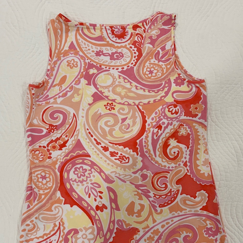 Talbots Pink and Red Paisley Tank Top - Picture 4 of 4